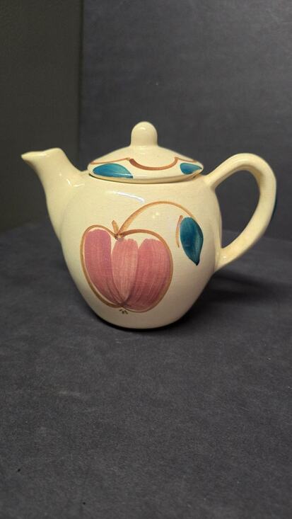 Unbranded Other - Vintage Cream Ceramic Fruit Teapot Apple Pear Country Farmhouse Lid Kitchen